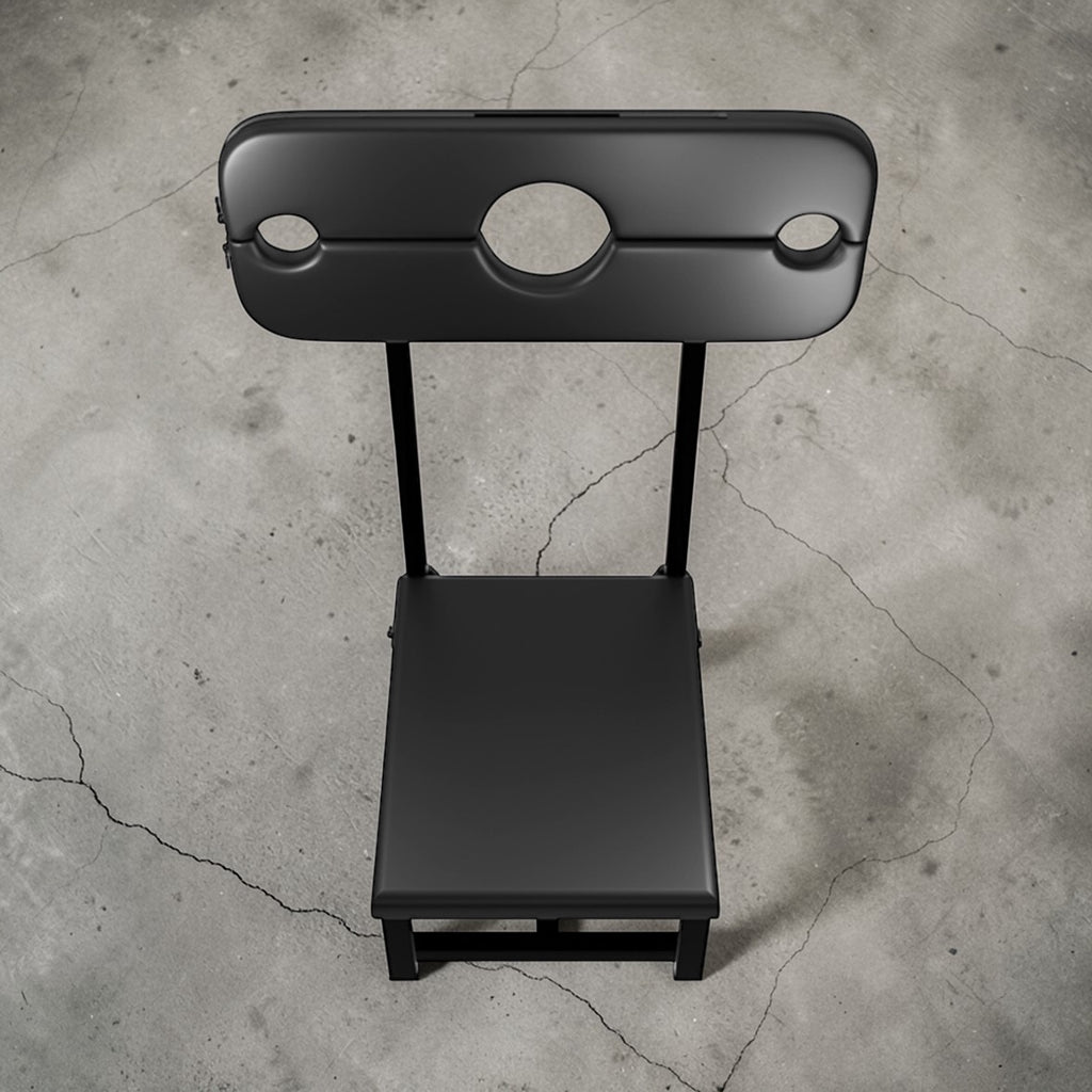 Premium BDSM Strafstoel – Stalen Bondage Chair met Hals- & Polsfixatie