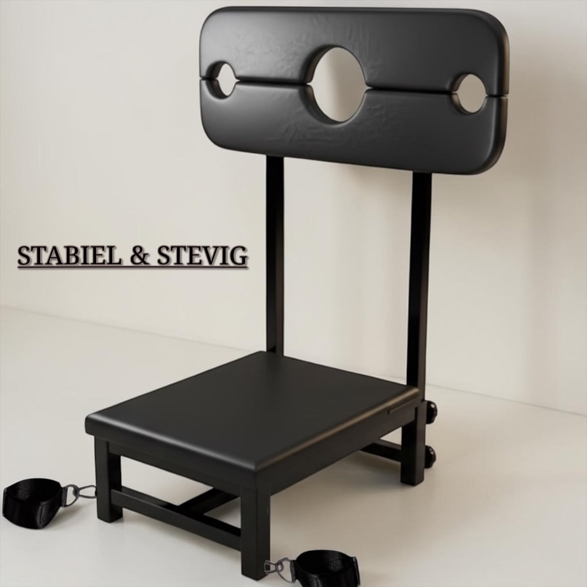Premium BDSM Strafstoel – Stalen Bondage Chair met Hals- & Polsfixatie
